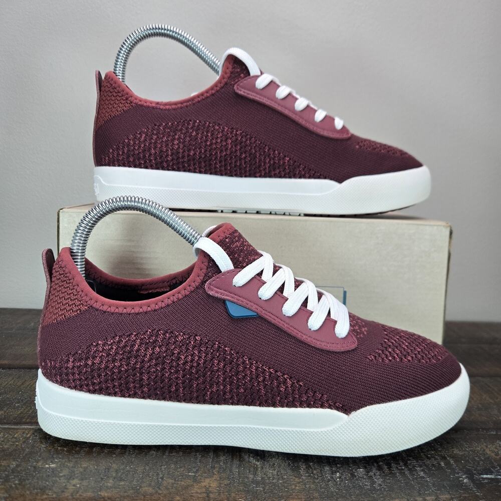 Vessi Weekend 1.5 Womens Size 7 Waterproof Shoes Sneakers Mahogany Red White
